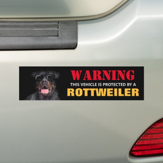 Autocollant De Voiture Protected by a Rottweiler (En voiture)
