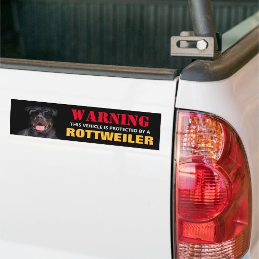 Autocollant De Voiture Protected by a Rottweiler (Sur camion)
