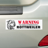Autocollant De Voiture Protégé par un Rottweiler (En voiture)