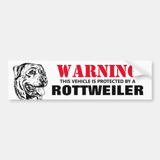 Autocollant De Voiture Protégé par un Rottweiler (Devant)