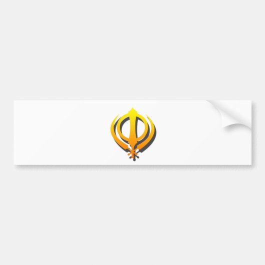 Autocollant De Voiture Punjabi sikh de Khanda Khalsa Sikhisme (Devant)