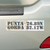 Autocollant De Voiture Punta Gorda FL Latitude Longitude Navigation (En voiture)