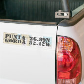 Autocollant De Voiture Punta Gorda FL Latitude Longitude Navigation (Sur camion)