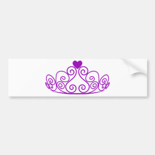 AUTOCOLLANT DE VOITURE PURPLE PRINCESS TIARA GRAPHIC CROWN CUSTOMIZABLE