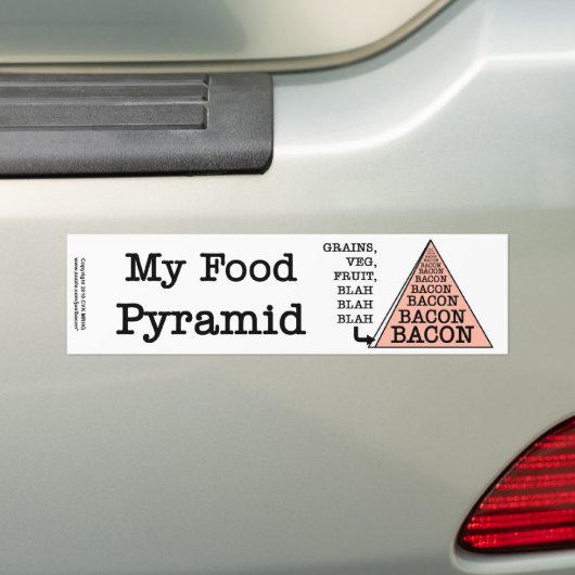 Autocollant De Voiture Pyramide alimentaire de Bacon (En voiture)