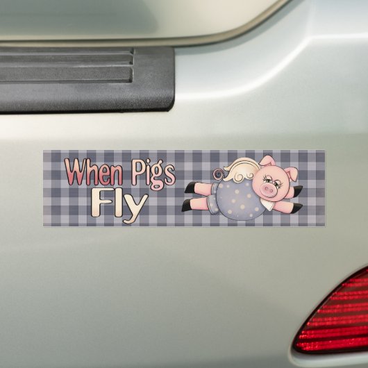 Autocollant De Voiture Quand les porcs pilotent l'adhésif pour pare-chocs (En voiture)