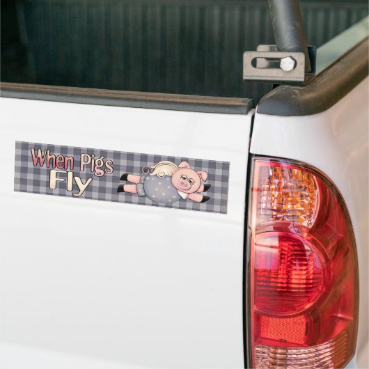 Autocollant De Voiture Quand les porcs pilotent l'adhésif pour pare-chocs (Sur camion)