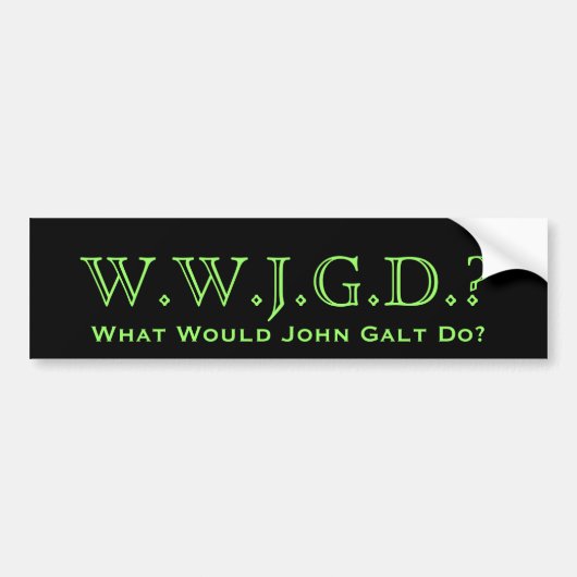 Autocollant De Voiture Que John Galt ferait-il ? Adhésif pour pare-chocs (Devant)