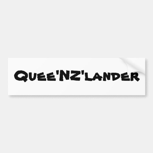 Autocollant De Voiture Quee'NZ'lander (Devant)
