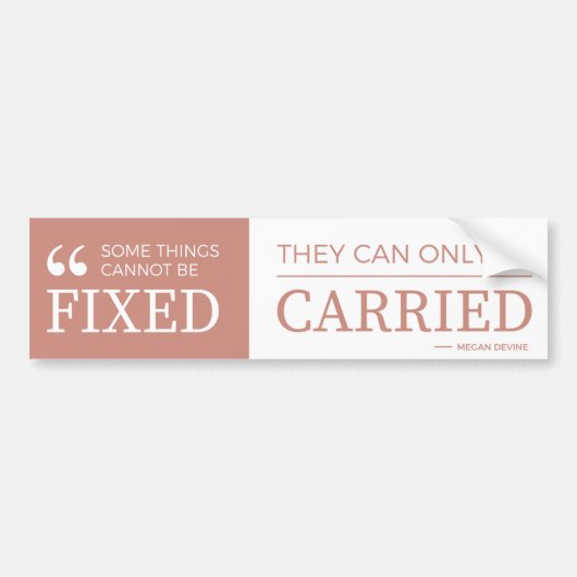 Autocollant De Voiture Quelques choses ne peuvent pas être fixes - (Devant)