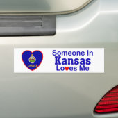 Autocollant De Voiture Quelqu'un au Kansas m'aime (En voiture)