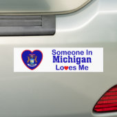 Autocollant De Voiture Quelqu'un au Michigan m'aime (En voiture)