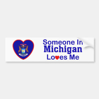 Autocollant De Voiture Quelqu'un au Michigan m'aime