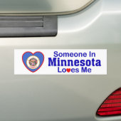 Autocollant De Voiture Quelqu'un au Minnesota m'aime (En voiture)