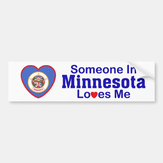 Autocollant De Voiture Quelqu'un au Minnesota m'aime (Devant)