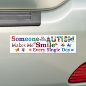 Autocollant De Voiture Quelqu'Un Avec AUTISME Me Rend Souriant (En voiture)