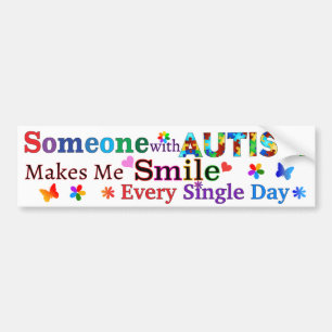 Autocollant De Voiture Quelqu'Un Avec AUTISME Me Rend Souriant