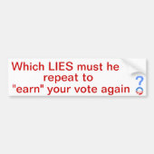 Autocollant De Voiture Quels mensonges gagneront votre vote (Devant)