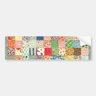 Autocollant De Voiture QWL Patchwork Quilt MOTIF COLORÉ ARRIÈRE - PLAN