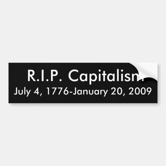 Autocollant De Voiture R.I.P. Capitalisme (Devant)