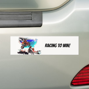 Autocollant De Voiture Racing To Win - Motocrosseurs