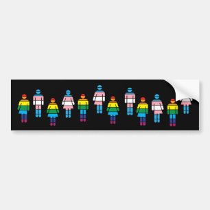 Autocollant De Voiture rainbow flag trans flag bumper sticker lgbt