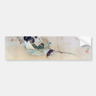 Autocollant De Voiture Raisin et souris, Watanabe Seitei