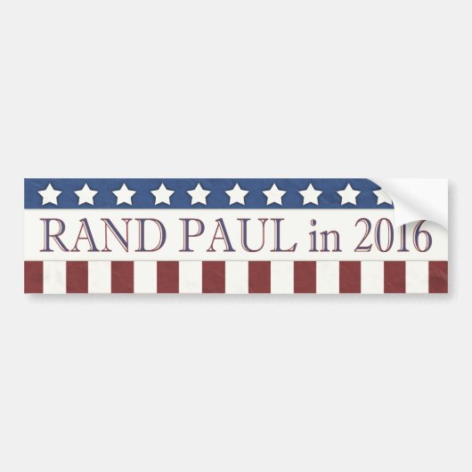 Autocollant De Voiture Rand Paul 2016 Étoiles et rayures (Devant)