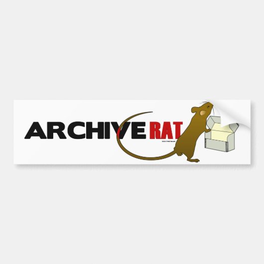 Autocollant De Voiture Rat d'archives (version 2) (Devant)