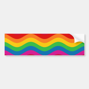 Autocollant De Voiture Rayures onduleuses d'arc-en-ciel