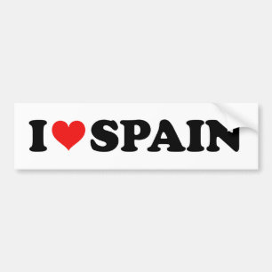 Autocollant De Voiture Red Love Heart I Love Espagne Espagne