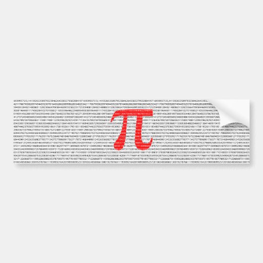 Autocollant De Voiture Red Number pi is a mathematical constant symbol (Devant)