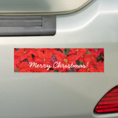 Autocollant De Voiture Red Poinsettias I Christmas Holiday Floral Photo (En voiture)