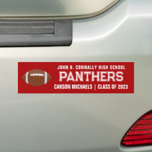 Autocollant De Voiture Red White Custom School Football Team Player