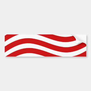 Autocollant De Voiture Red & White waves États-Unis bandes de drapeau ajo