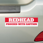 AUTOCOLLANT DE VOITURE REDHEAD, PROCEED WITH CAUTION (En voiture)
