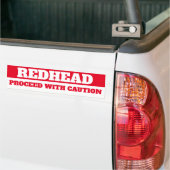 AUTOCOLLANT DE VOITURE REDHEAD, PROCEED WITH CAUTION (Sur camion)
