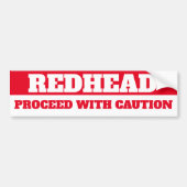 AUTOCOLLANT DE VOITURE REDHEAD, PROCEED WITH CAUTION (Devant)