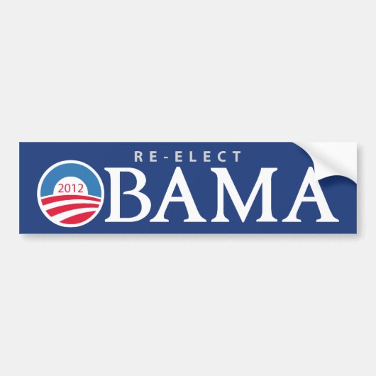 Autocollant De Voiture Réélisez le Président Obama Bumpersticker 2012 (Devant)