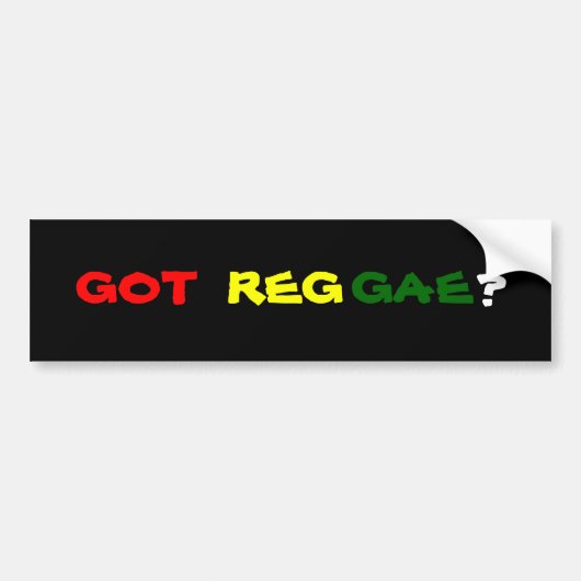 AUTOCOLLANT DE VOITURE REGGAE OBTENU ? (Devant)