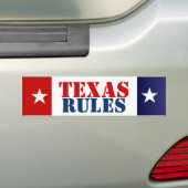 AUTOCOLLANT DE VOITURE RÈGLES DU TEXAS (En voiture)
