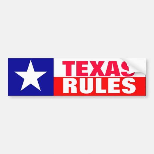 Autocollant De Voiture Règles du Texas (Devant)