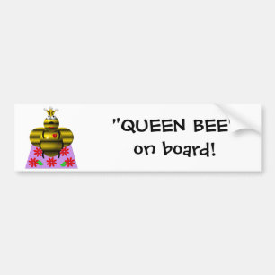 Autocollant De Voiture Reine des abeilles mignonne sur un édredon
