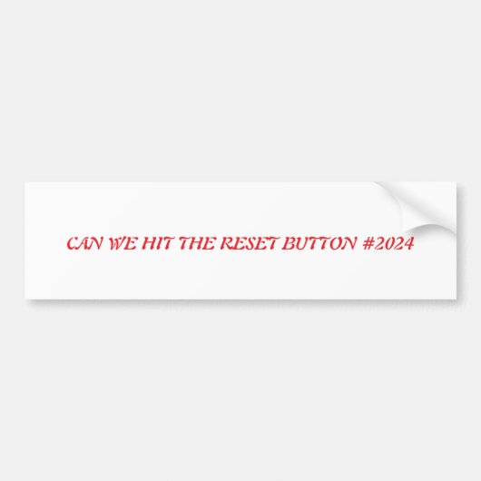 Autocollant De Voiture Réinitialiser 2024 (Devant)