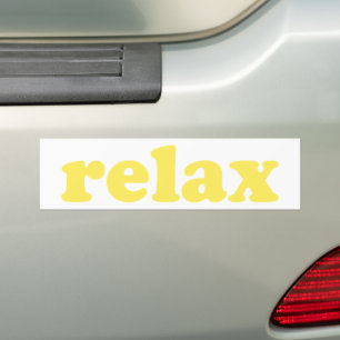 Autocollant De Voiture Relax jaune moderne typographie drôle prudence
