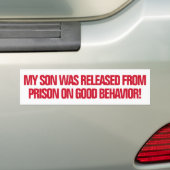 Autocollant De Voiture Released From Prison Good Behavior Funny (En voiture)