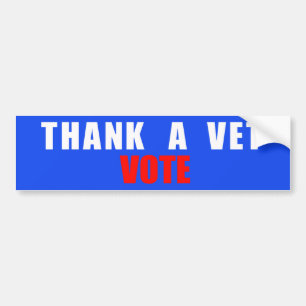 Autocollant De Voiture Remerciements Vet Vote Bumper Sticker
