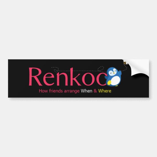 Autocollant De Voiture Renkoo : Comment l'ami arrangent quand et où (Devant)