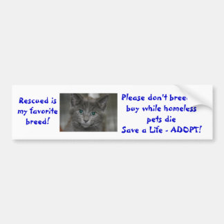 Autocollant De Voiture Rescued est ma race préférée ne multiplient pas ou