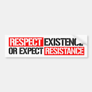 Autocollant De Voiture Respect Existence ou Attendez Résistance - Féminis
